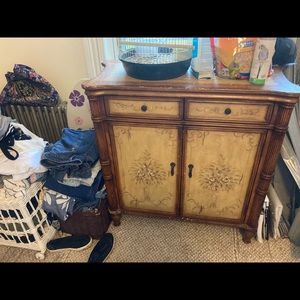 Peter Andrews hand painted floral brown chest